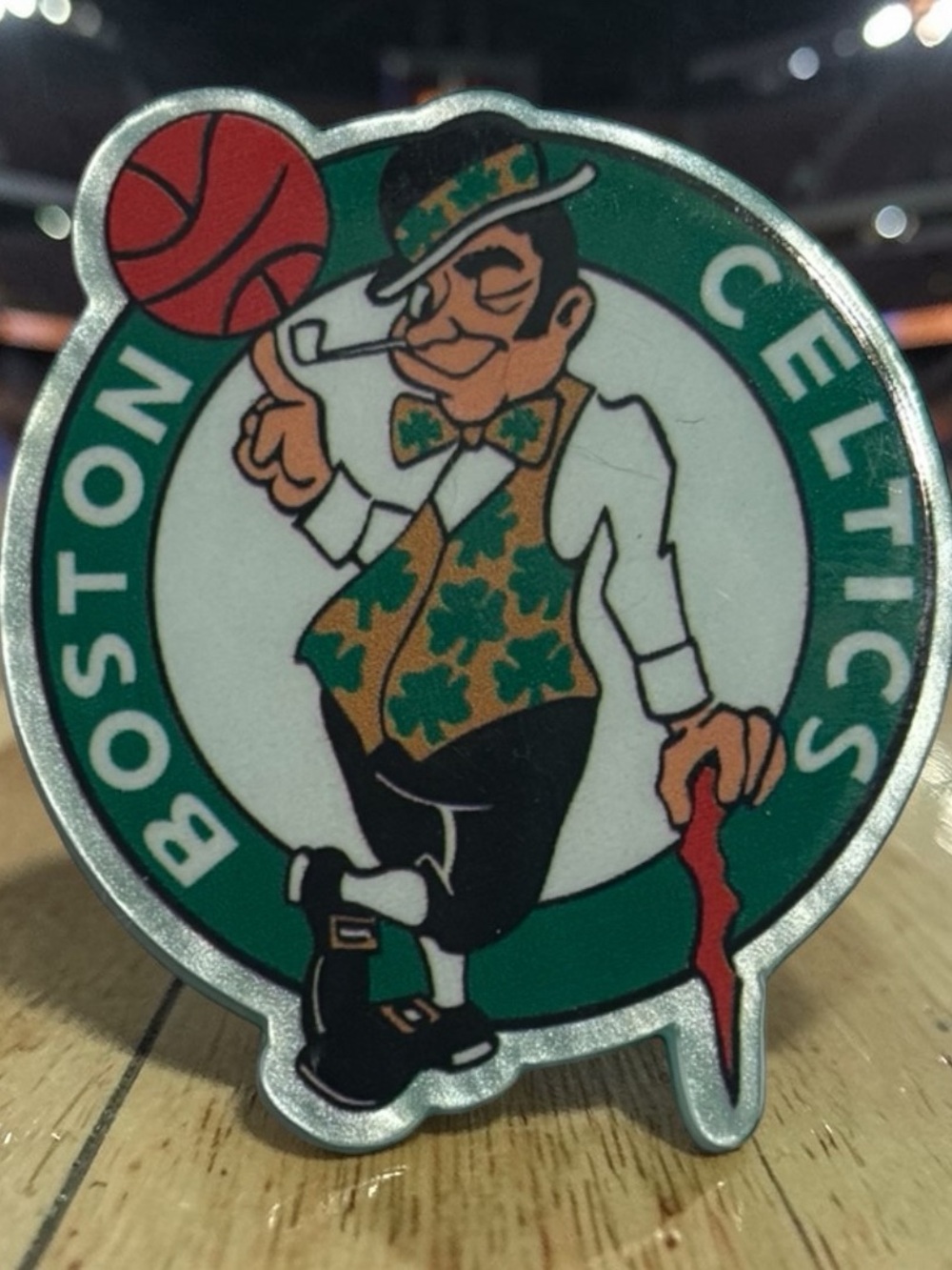 NBA Boston Celtics Green White Silver Logo Pin